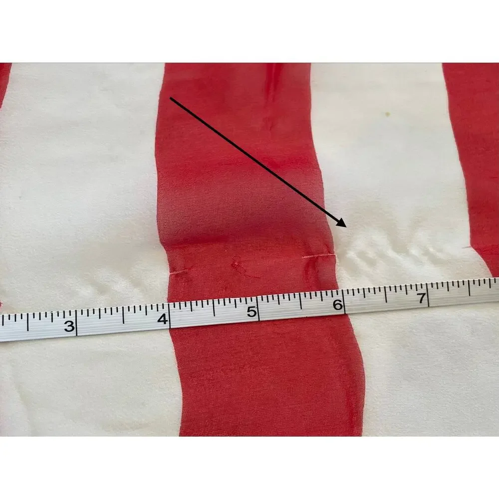 Vintage Talbots Sheer Red White Striped Silk Scarf 10 by 55